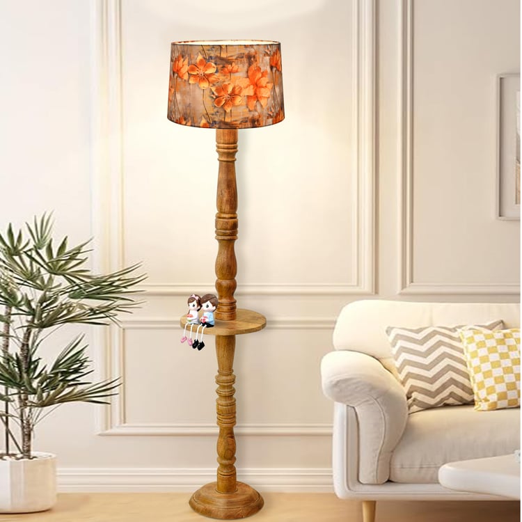 HOMESAKE Wooden Floor Lamp