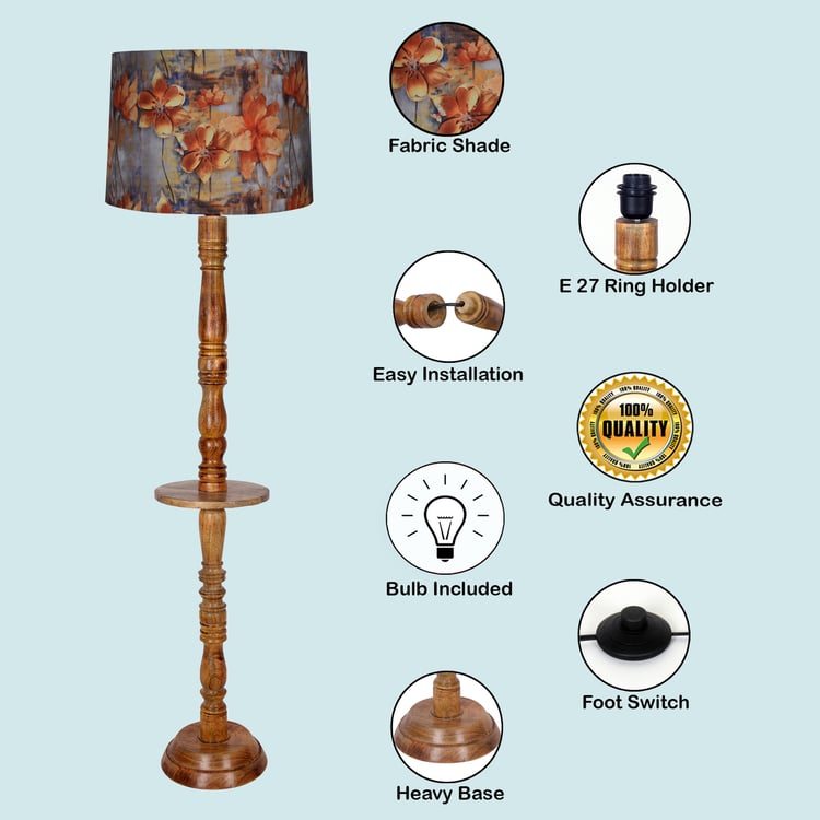 HOMESAKE Wooden Floor Lamp