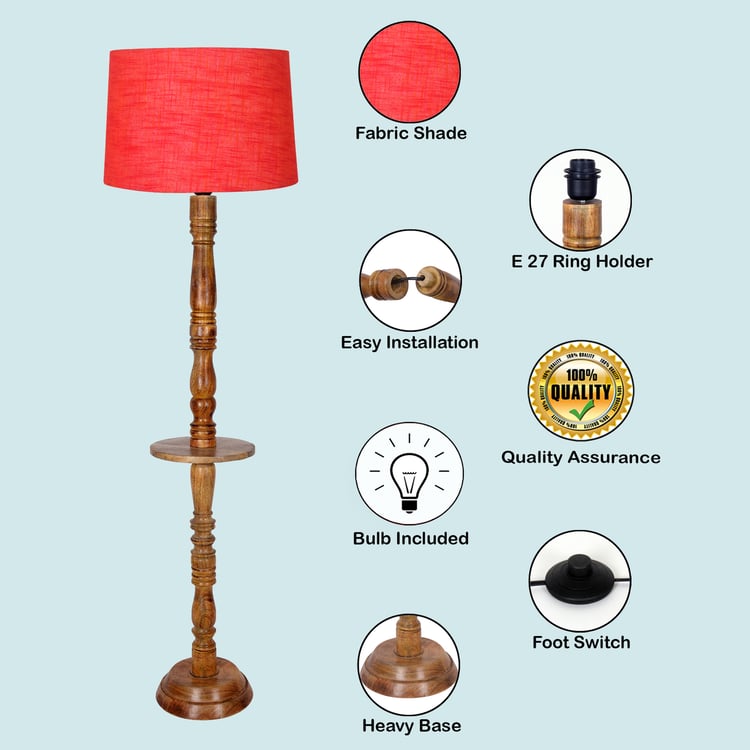 HOMESAKE Wooden Floor Lamp