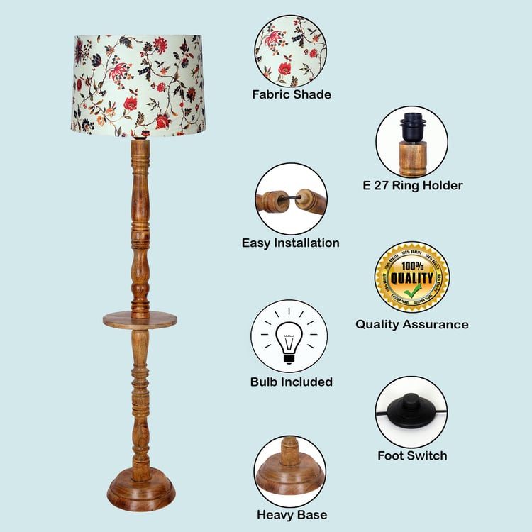 HOMESAKE Wooden Floor Lamp