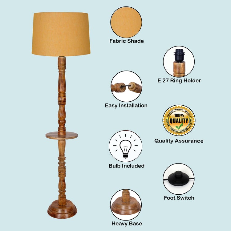 HOMESAKE Wooden Floor Lamp