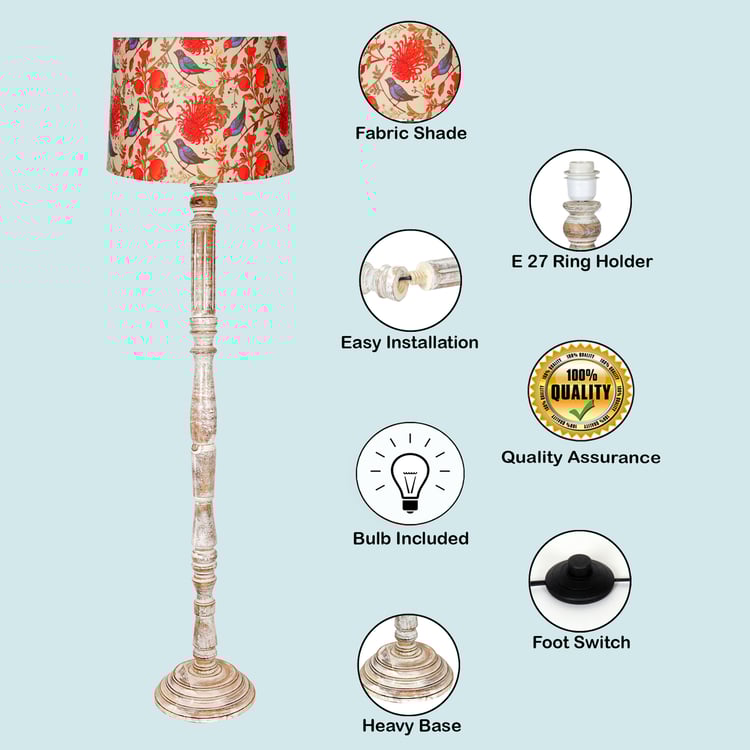 HOMESAKE Wooden Floor Lamp