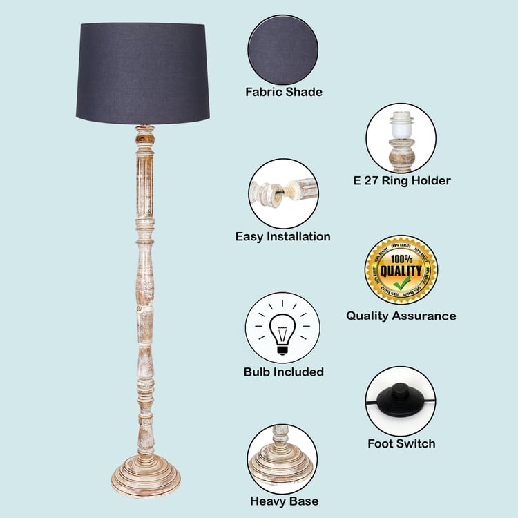 HOMESAKE Wooden Floor Lamp
