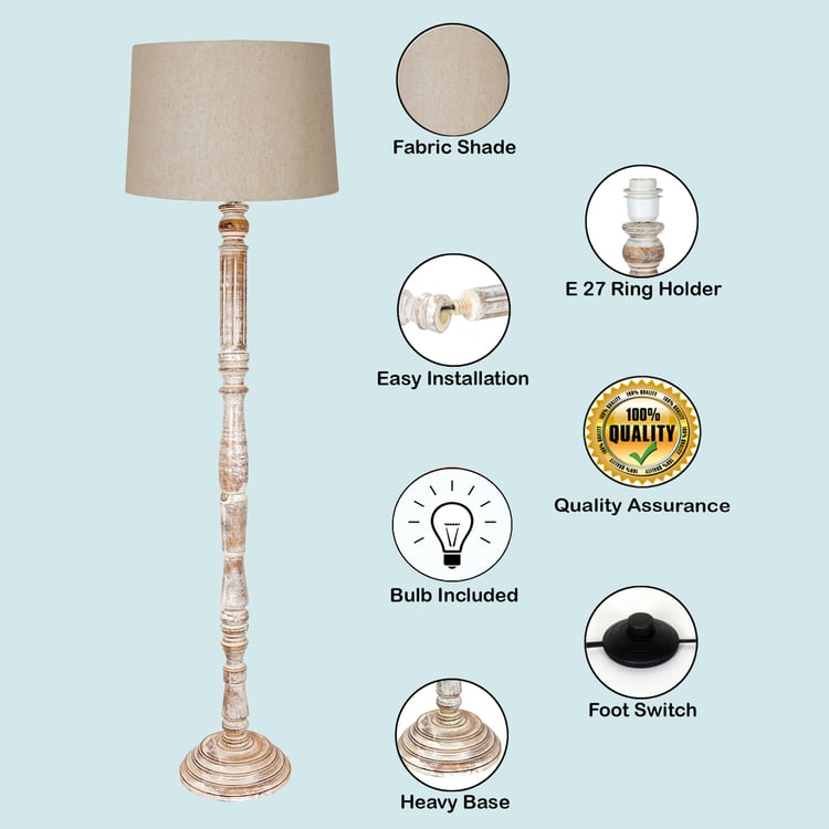 HOMESAKE Wooden Floor Lamp