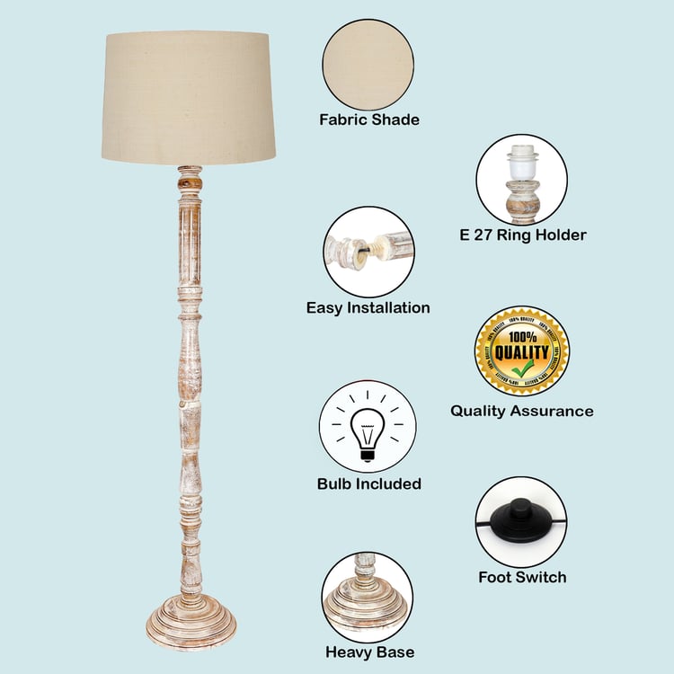 HOMESAKE Wooden Floor Lamp