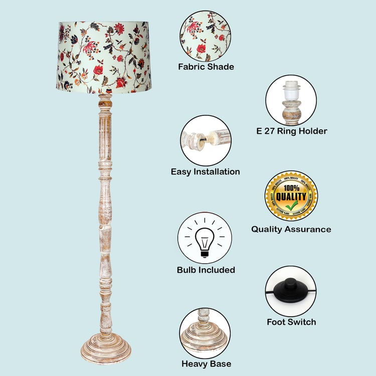HOMESAKE Wooden Floor Lamp
