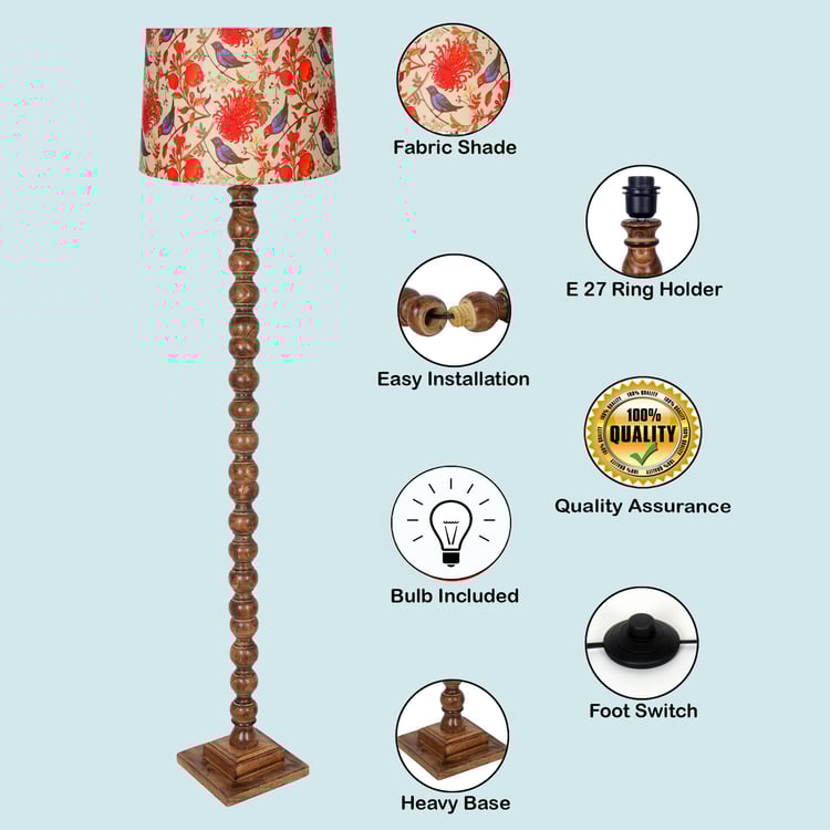 HOMESAKE Wooden Floor Lamp