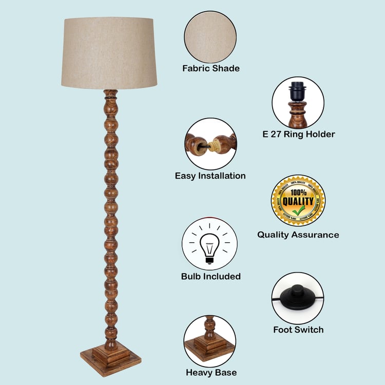 HOMESAKE Wooden Floor Lamp