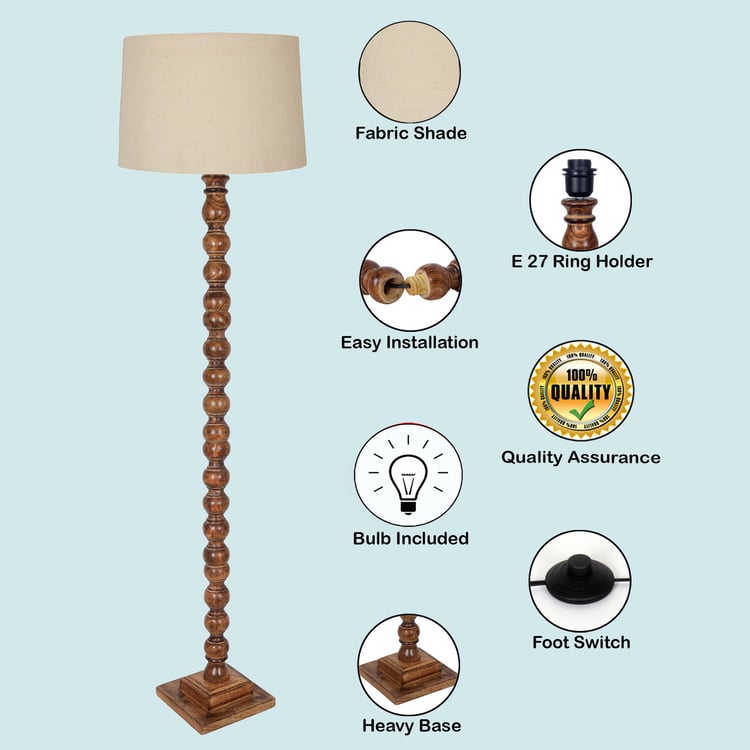 HOMESAKE Wooden Floor Lamp