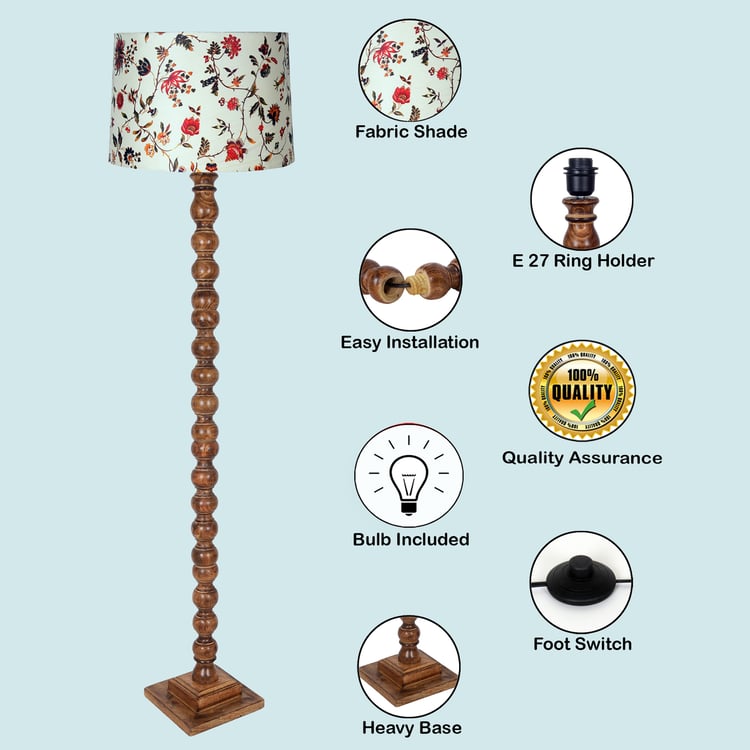 HOMESAKE Wooden Floor Lamp