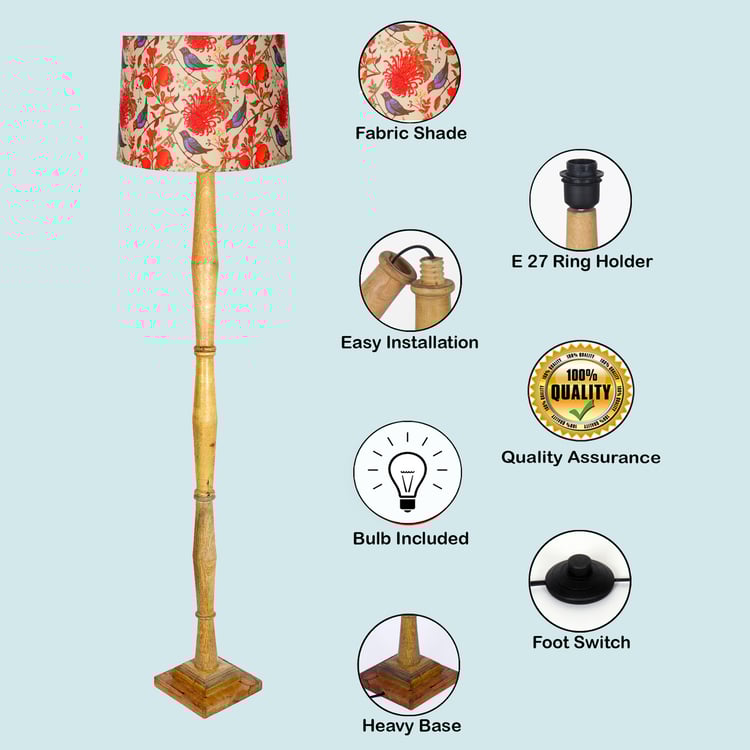 HOMESAKE Wooden Floor Lamp