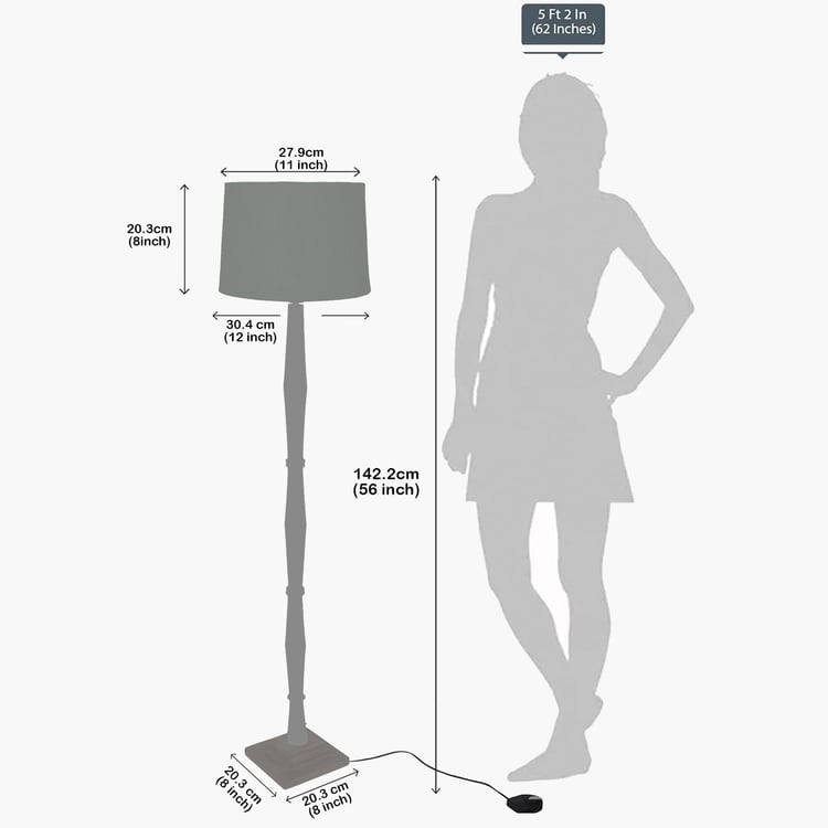 HOMESAKE Wooden Floor Lamp