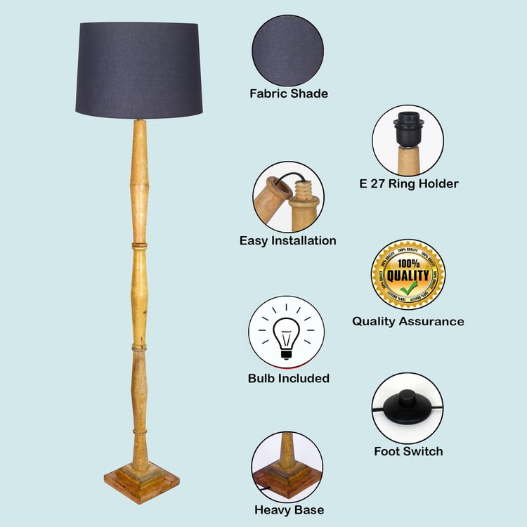 HOMESAKE Wooden Floor Lamp