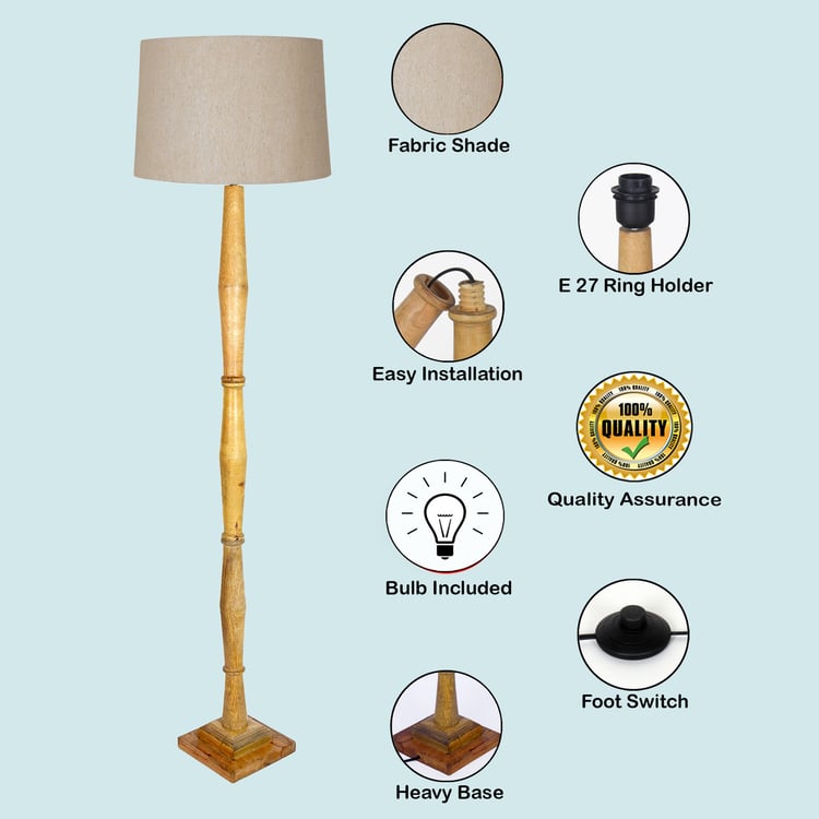 HOMESAKE Wooden Floor Lamp