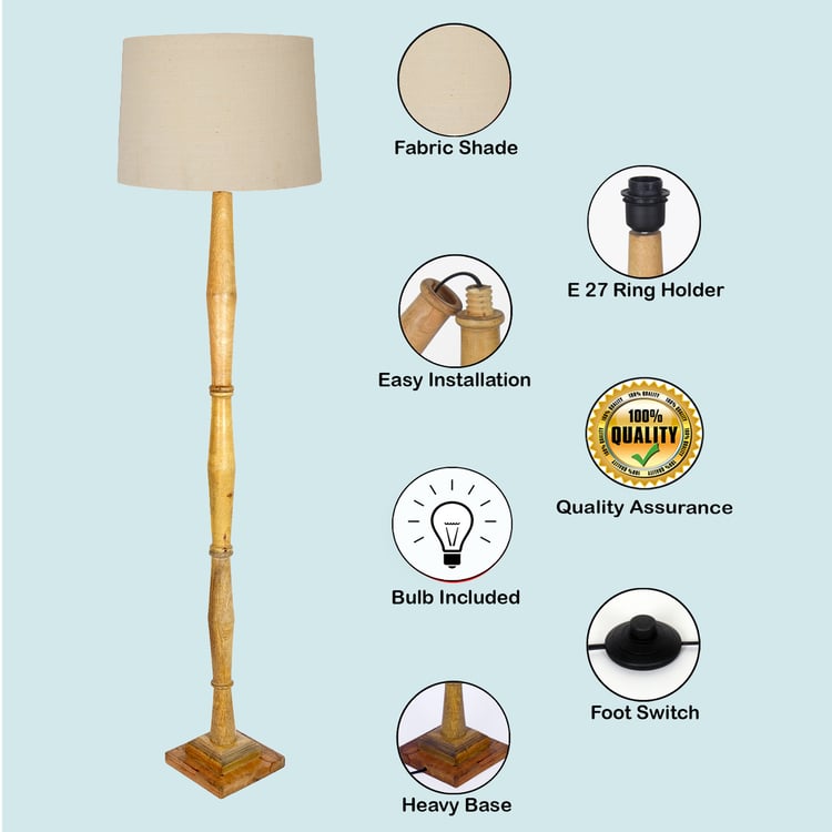 HOMESAKE Wooden Floor Lamp