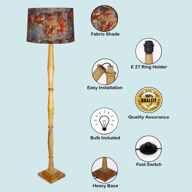HOMESAKE Wooden Floor Lamp
