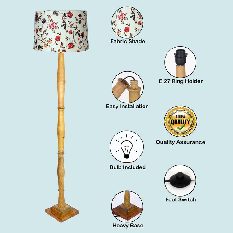 HOMESAKE Wooden Floor Lamp