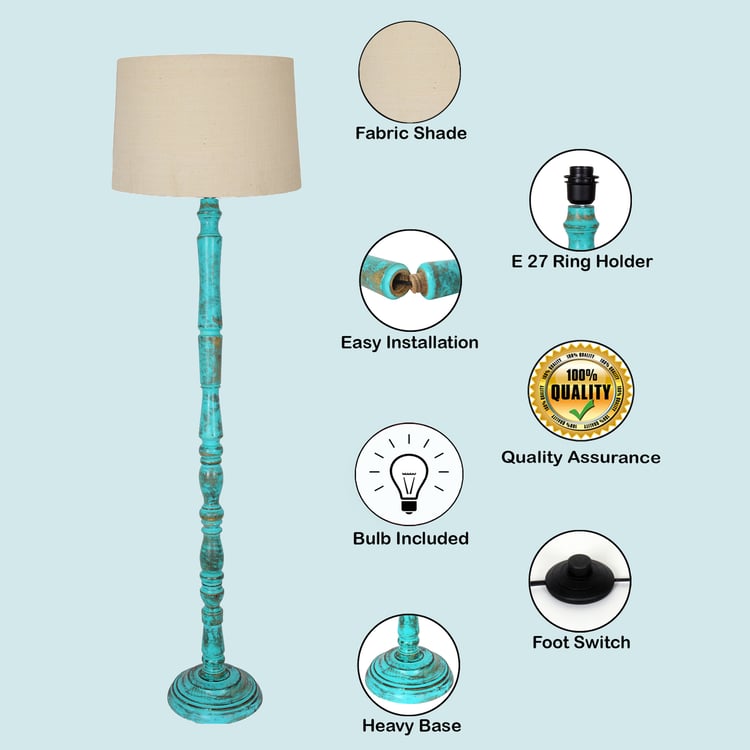 HOMESAKE Wooden Floor Lamp