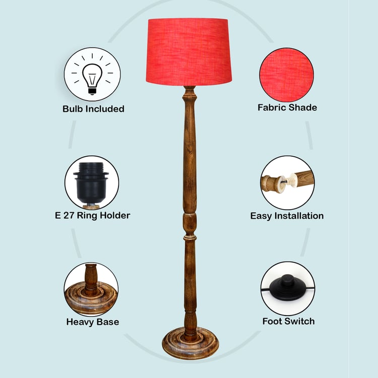 HOMESAKE Wooden Floor Lamp