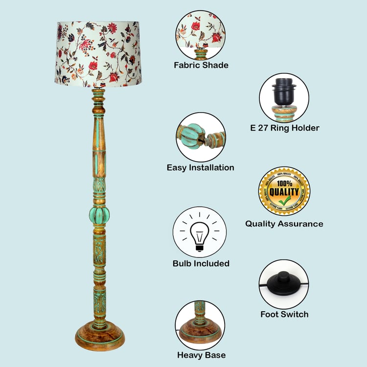 HOMESAKE Wooden Floor Lamp