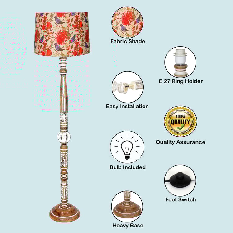 HOMESAKE Wooden Floor Lamp