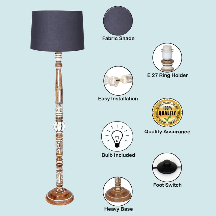 HOMESAKE Wooden Floor Lamp