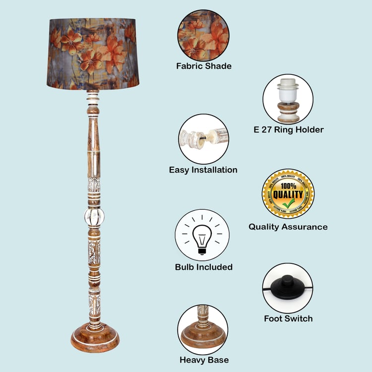 HOMESAKE Wooden Floor Lamp