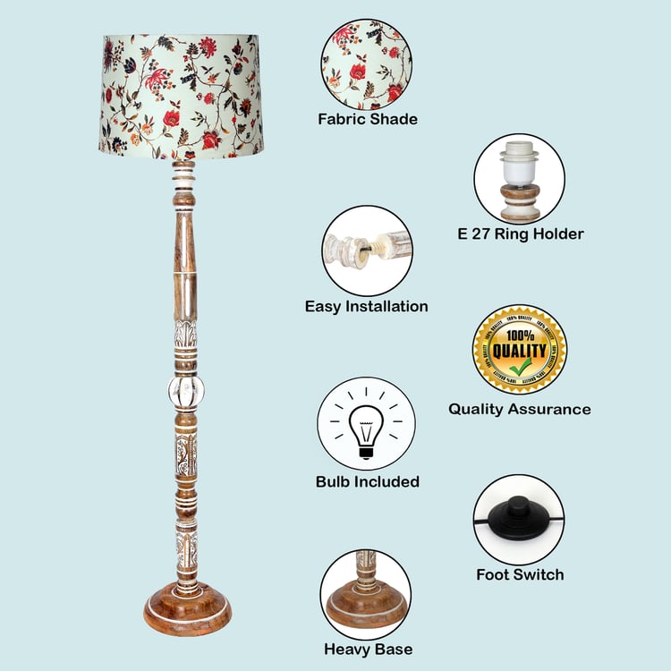 HOMESAKE Wooden Floor Lamp