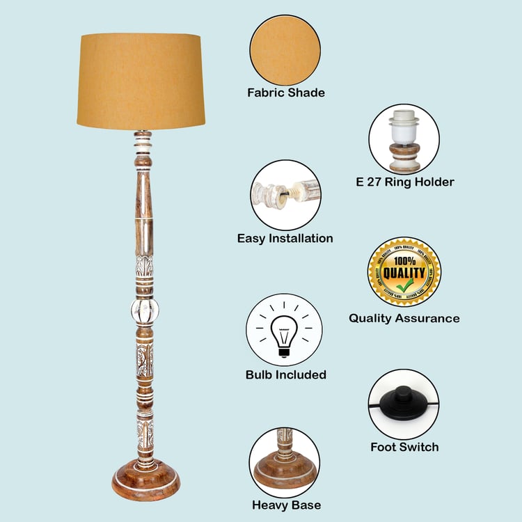 HOMESAKE Wooden Floor Lamp