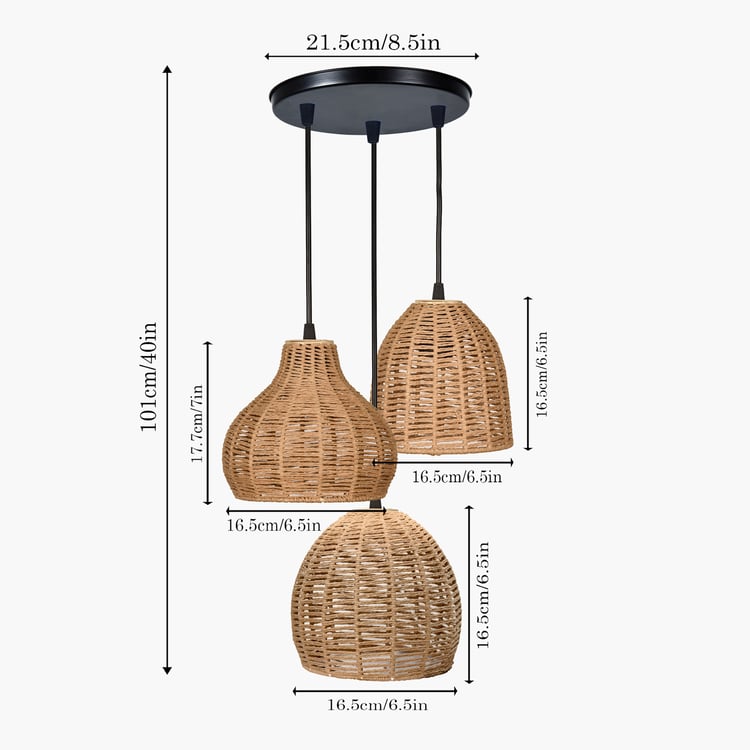 HOMESAKE Raffia Cluster Ceiling Light