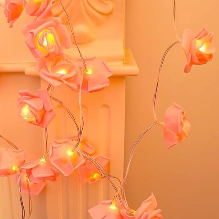 HOMESAKE Rose Flower LED String Lights - 14 Bulbs