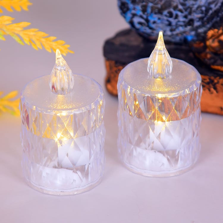 HOMESAKE Set of 6 Diamond-Shape LED T-Light Candles