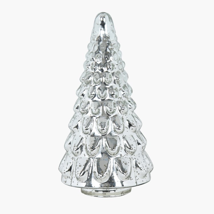 HOMESAKE Glass Christmas Tree Table Top Light