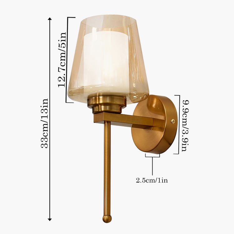 HOMESAKE Metal and Glass Wall Lamp