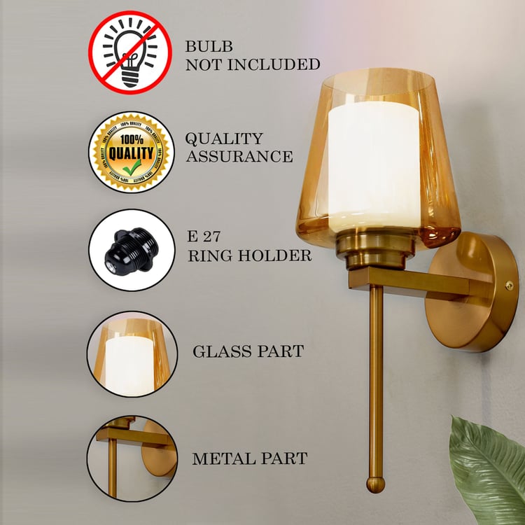 HOMESAKE Metal and Glass Wall Lamp