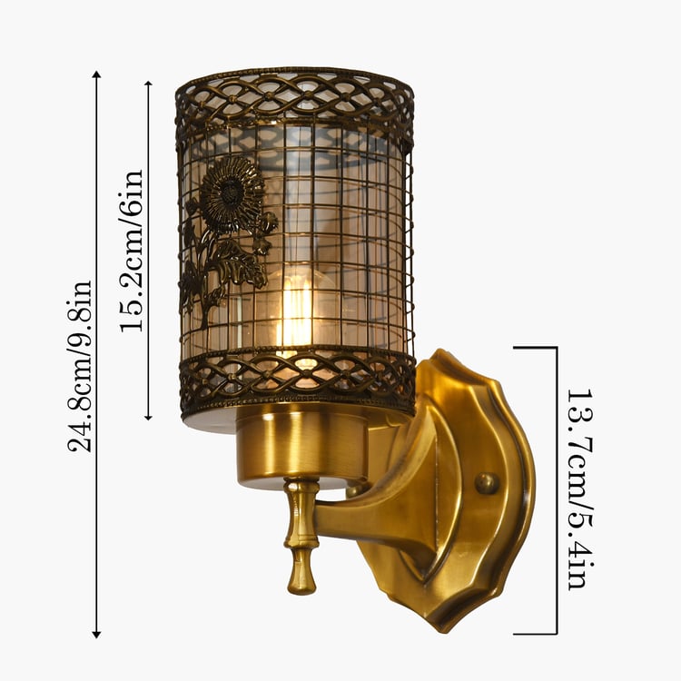 HOMESAKE Metal and Glass Wall Lamp