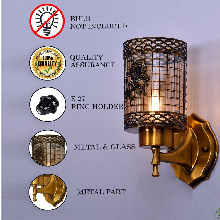 HOMESAKE Metal and Glass Wall Lamp