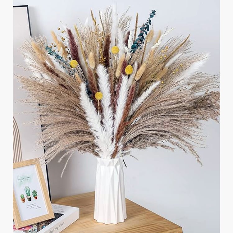 HOMESAKE Set of 70 Natural Dried Grass Sticks - 70cm
