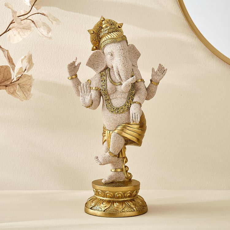 Enlighten Sand Polyresin Dancing Ganesha Figurine