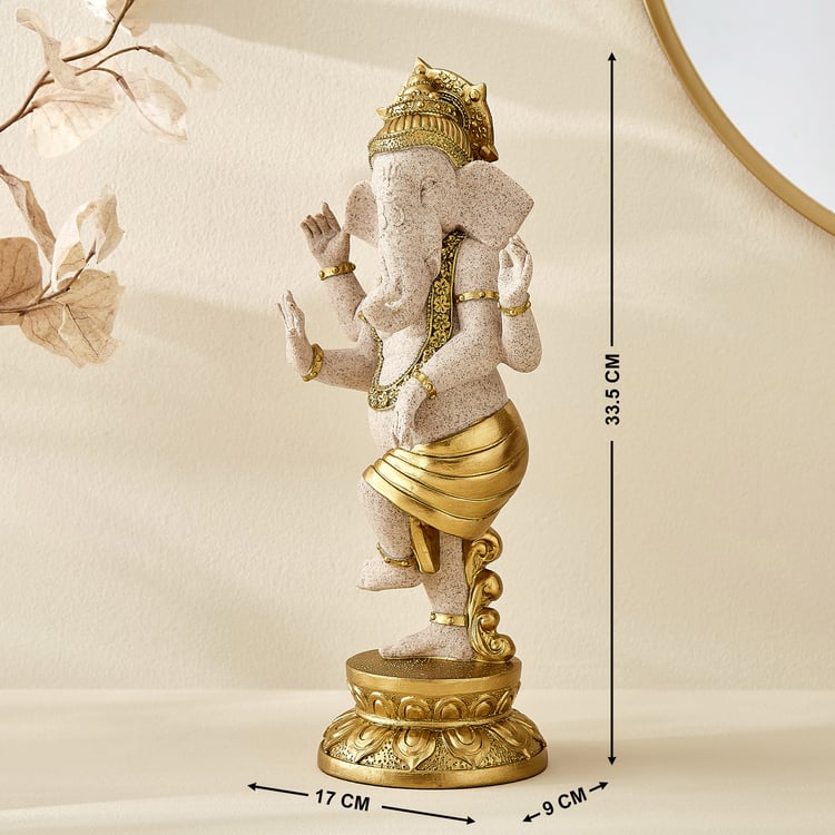 Enlighten Sand Polyresin Dancing Ganesha Figurine