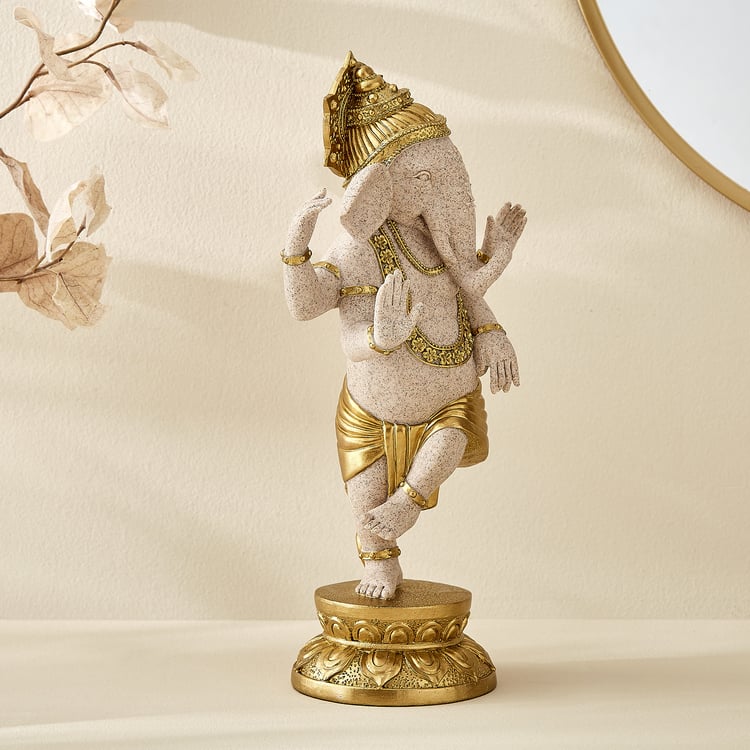 Enlighten Sand Polyresin Dancing Ganesha Figurine