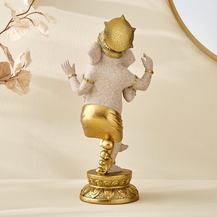 Enlighten Sand Polyresin Dancing Ganesha Figurine