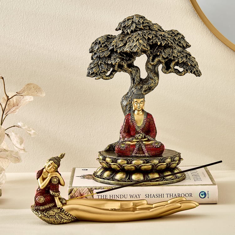 Alpana Ojas Polyresin Buddha Incense Holder