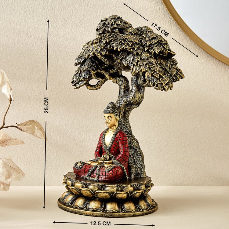 Alpana Ojas Polyresin Buddha Under Tree Figurine