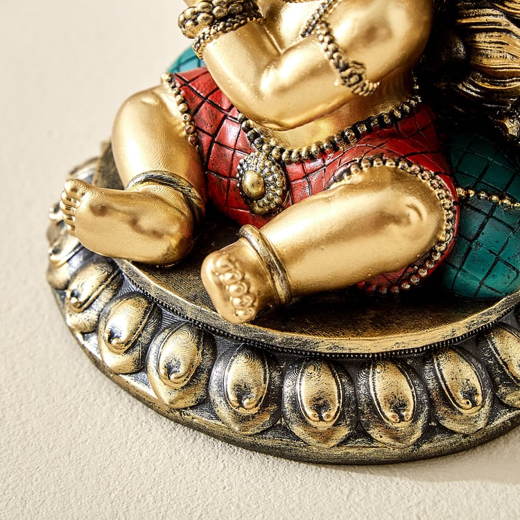 Alpana Ojas Polyresin Baby Krishna with Peacock Figurine