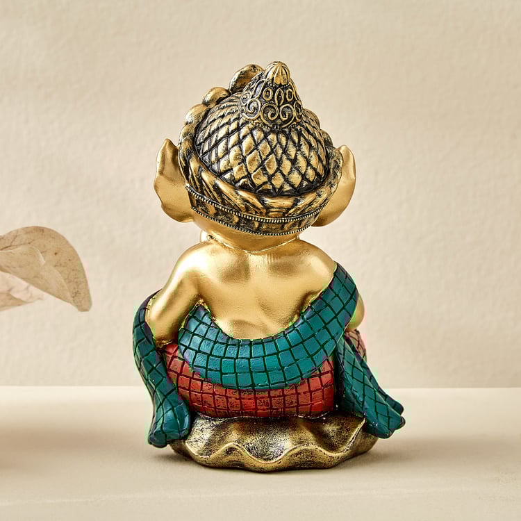 Alpana Ojas Polyresin Ganesha with Sitar Figurine