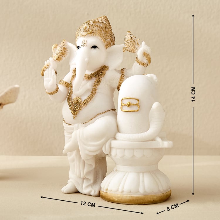 Enlighten Amudha Polyresin Standing Ganesha with Linga Figurine