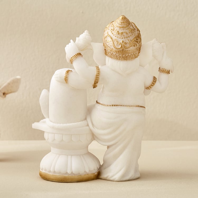 Enlighten Amudha Polyresin Standing Ganesha with Linga Figurine