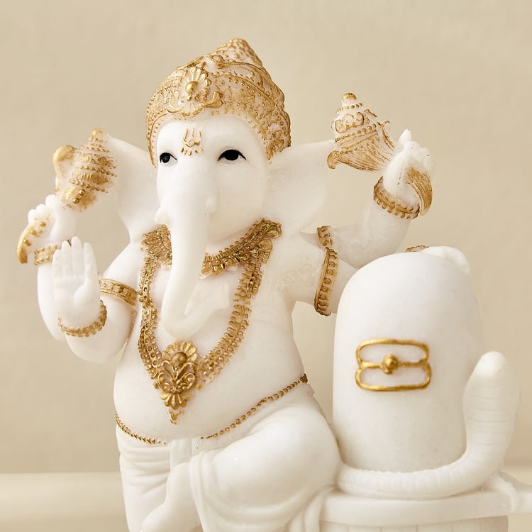 Enlighten Amudha Polyresin Standing Ganesha with Linga Figurine