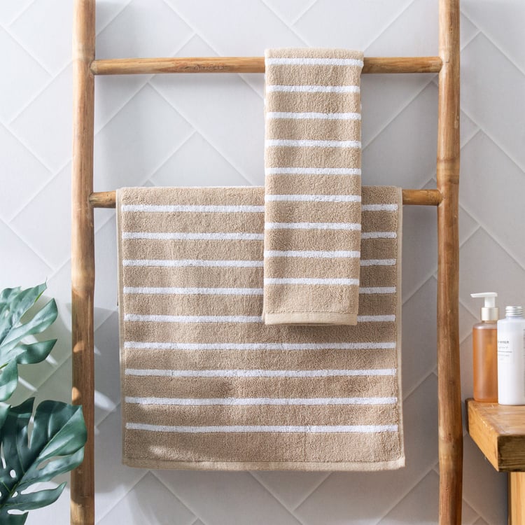 Colour Refresh Essense Set of 2 Cotton Striped Hand Towel - 60x40cm